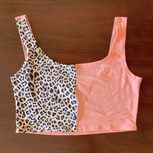 ROMWE Half and Half Crop top